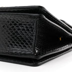 Snakeskin Sylvie Web Small Queen Margaret Top Handle Bag Black