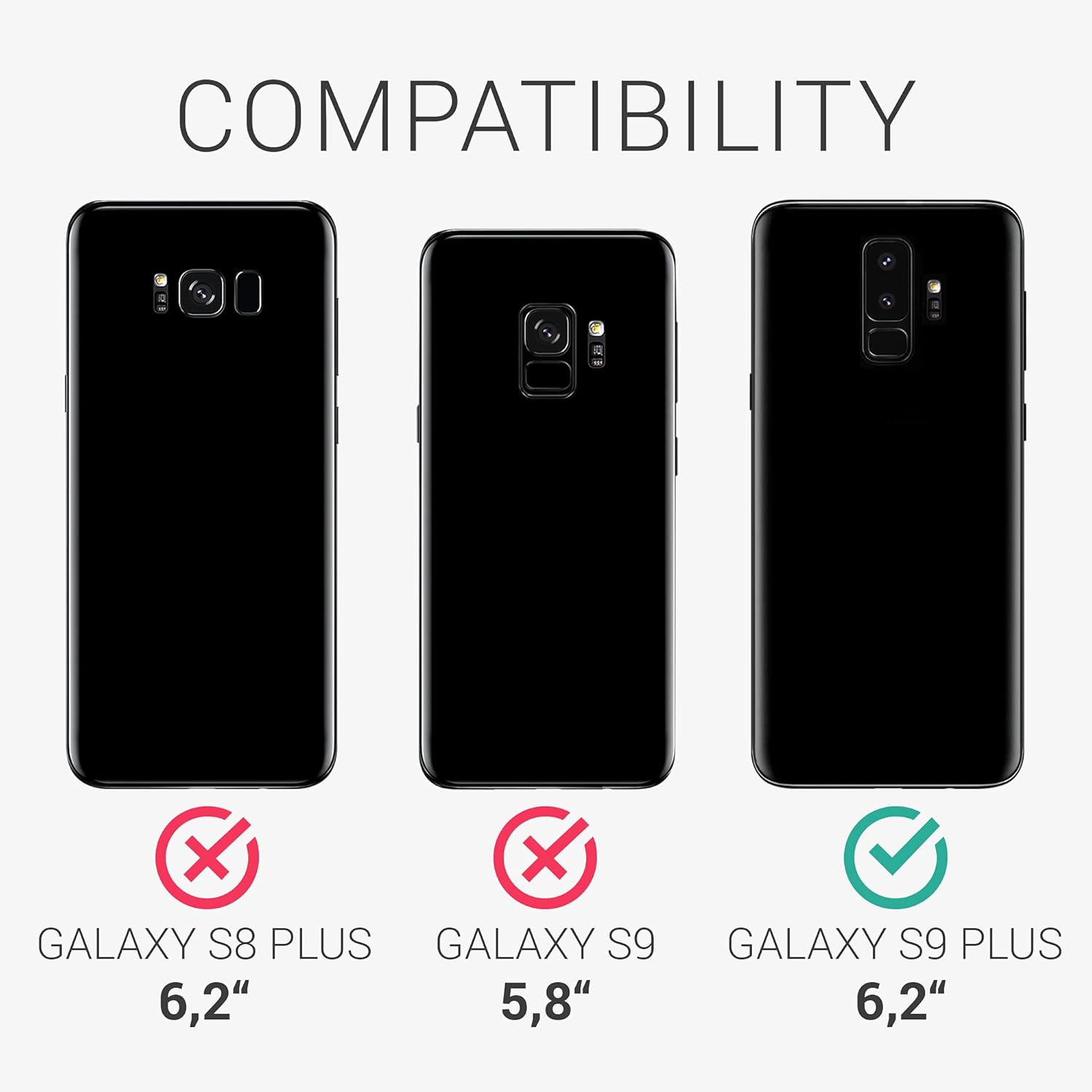 Entronix Clear Screen Protector Compatible with Galaxy S9 - 2-Piece Combo