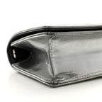Metallic Patent Micro-Cannage Baby Diorama Flap Bag Silver