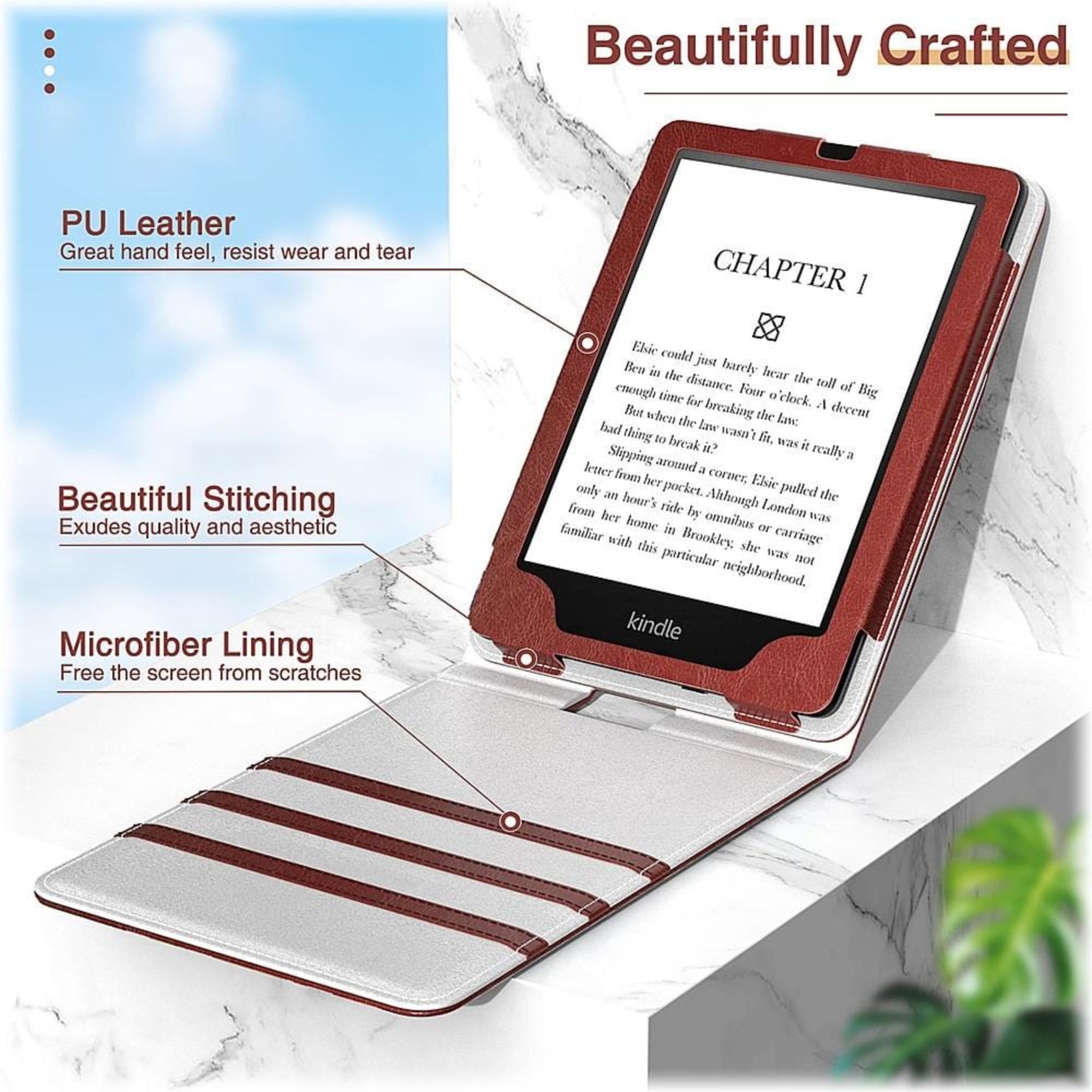 SAHARA - Indy Series Case for Amazon Kindle Paperwhite (11th Gen, 2021-2022) - Brown
