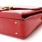 Dollar Calfskin Interlocking G Top Handle Shoulder Bag Red