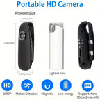 Small Body Cameras; 1080P Full HD Mini Camera Body Wear Camera;with 32GB Card; Portable Pocket Body Cams With Back Clip; Video & Audio Recording; Motion Activated