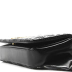 Patent Quilted Horseferry Print Lola Bum Bag Black