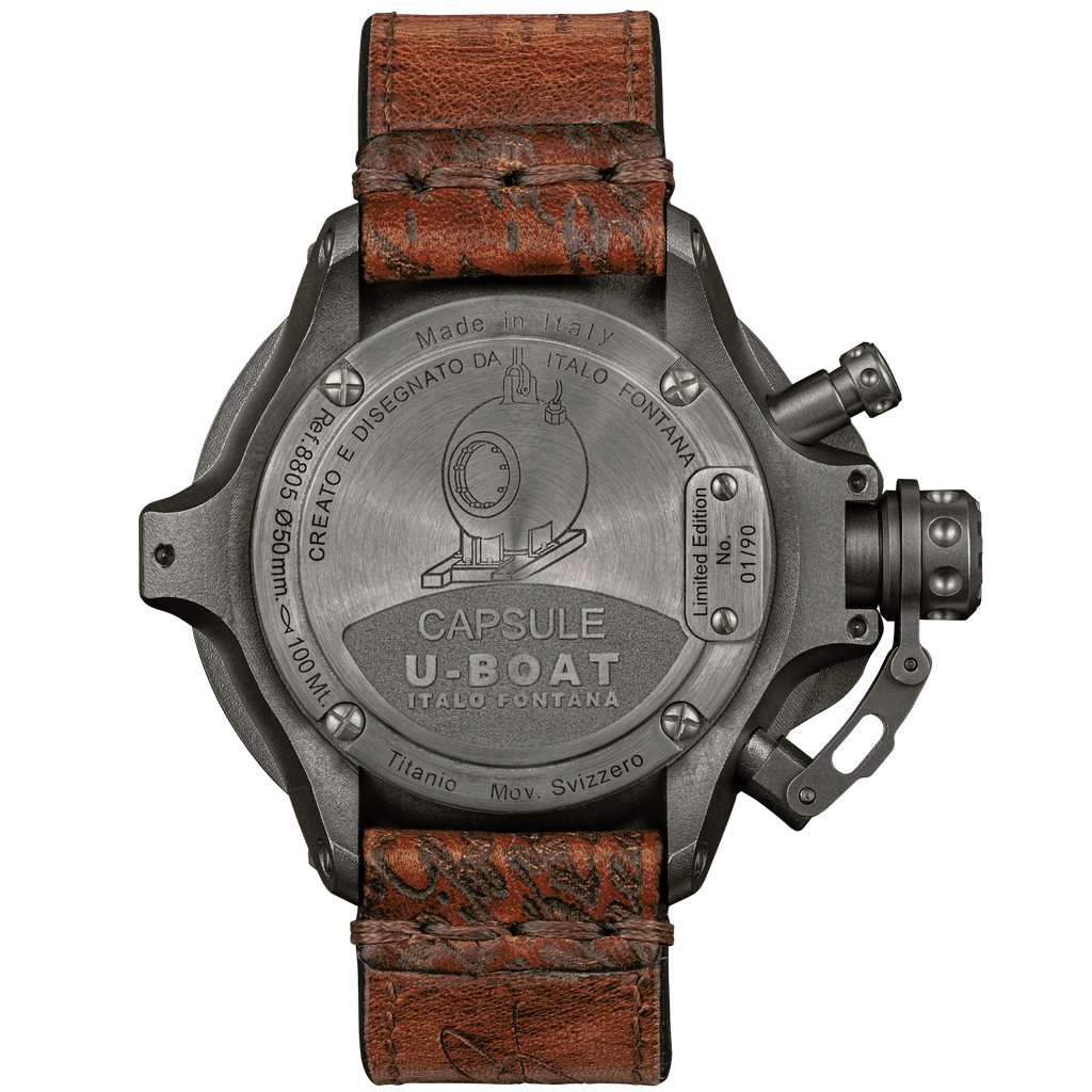 U-Boat Men's Watch Capsule Limited Edition 50mm Black Brown