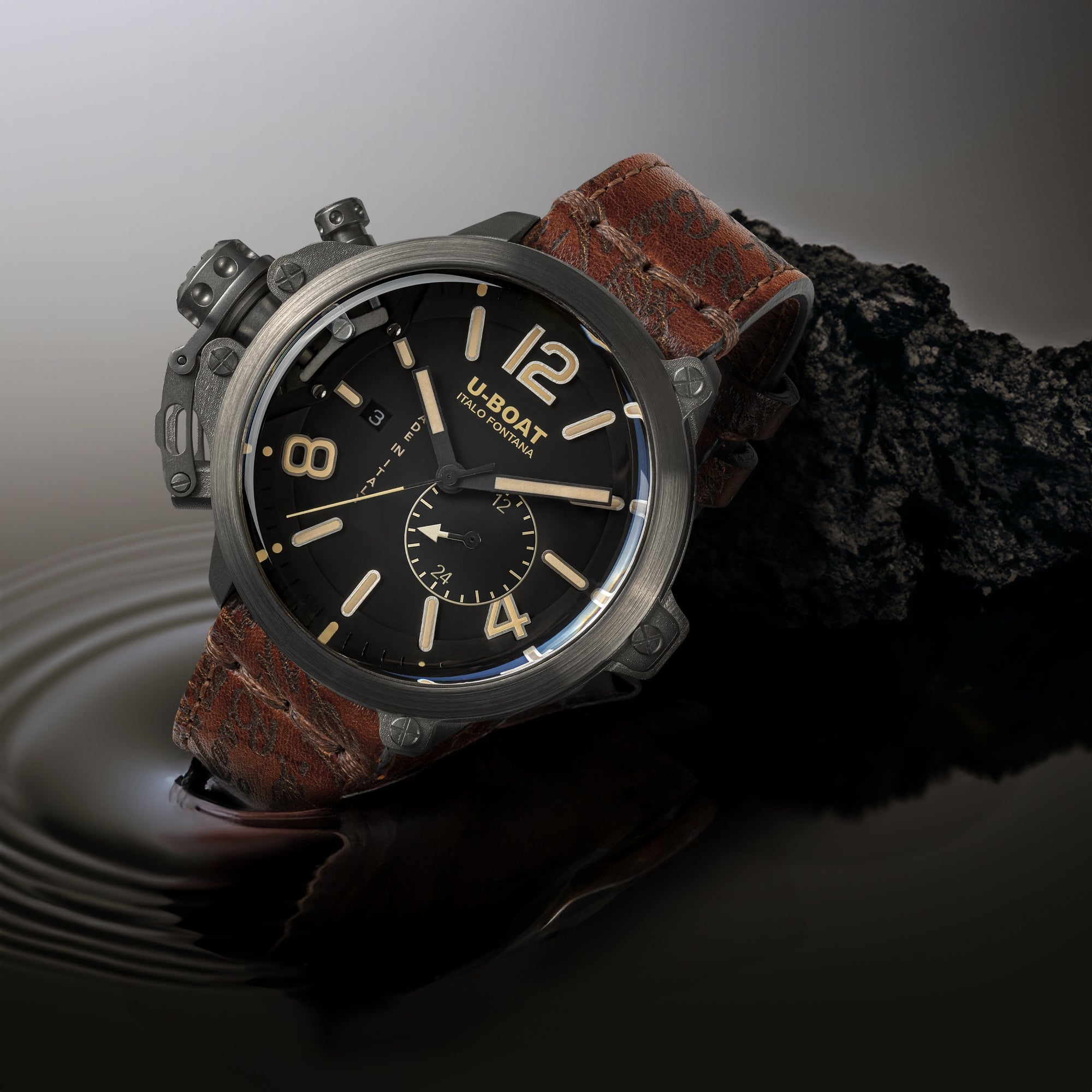 U-Boat Men's Watch Capsule Limited Edition 50mm Black Brown