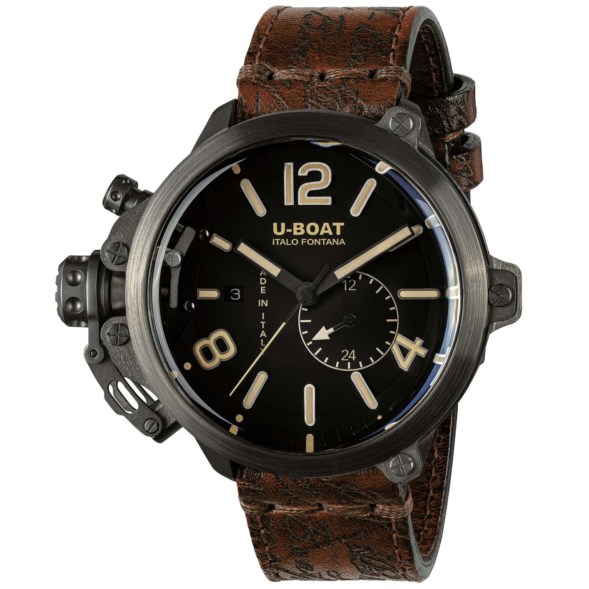 U-Boat Men's Watch Capsule Limited Edition 50mm Black Brown