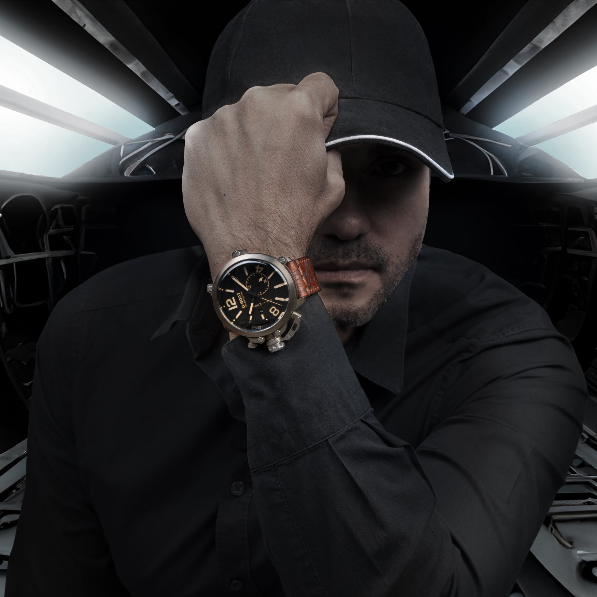 U-Boat Men's Watch Capsule Limited Edition 50mm Black Brown