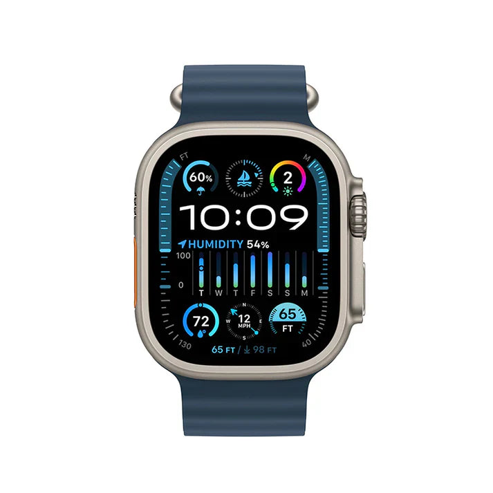 Apple Watch Ultra 2 49mm GPS + Cellular Titangehäuse mit blauem Ocean Armband MREG3LW/A