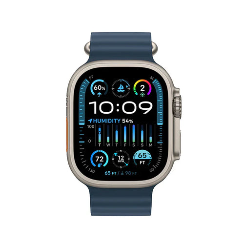 Apple Watch Ultra 2 49mm GPS + Cellular Titangehäuse mit blauem Ocean Armband MREG3LW/A