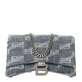 Denim BB Monogram Hourglass Chain Bag Blue