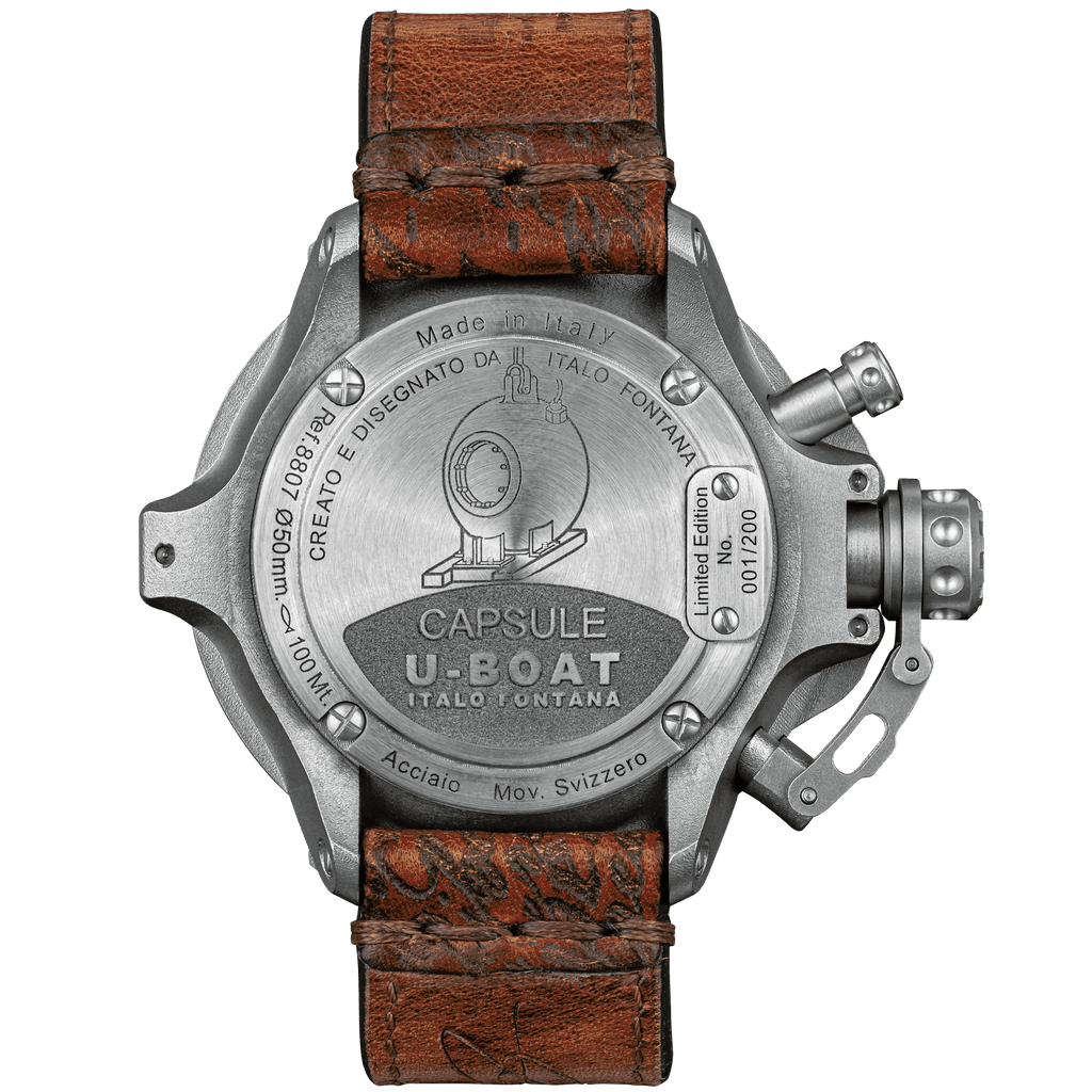 U-Boat Men's Watch Capsule 50mm Limited Edition Black Brown