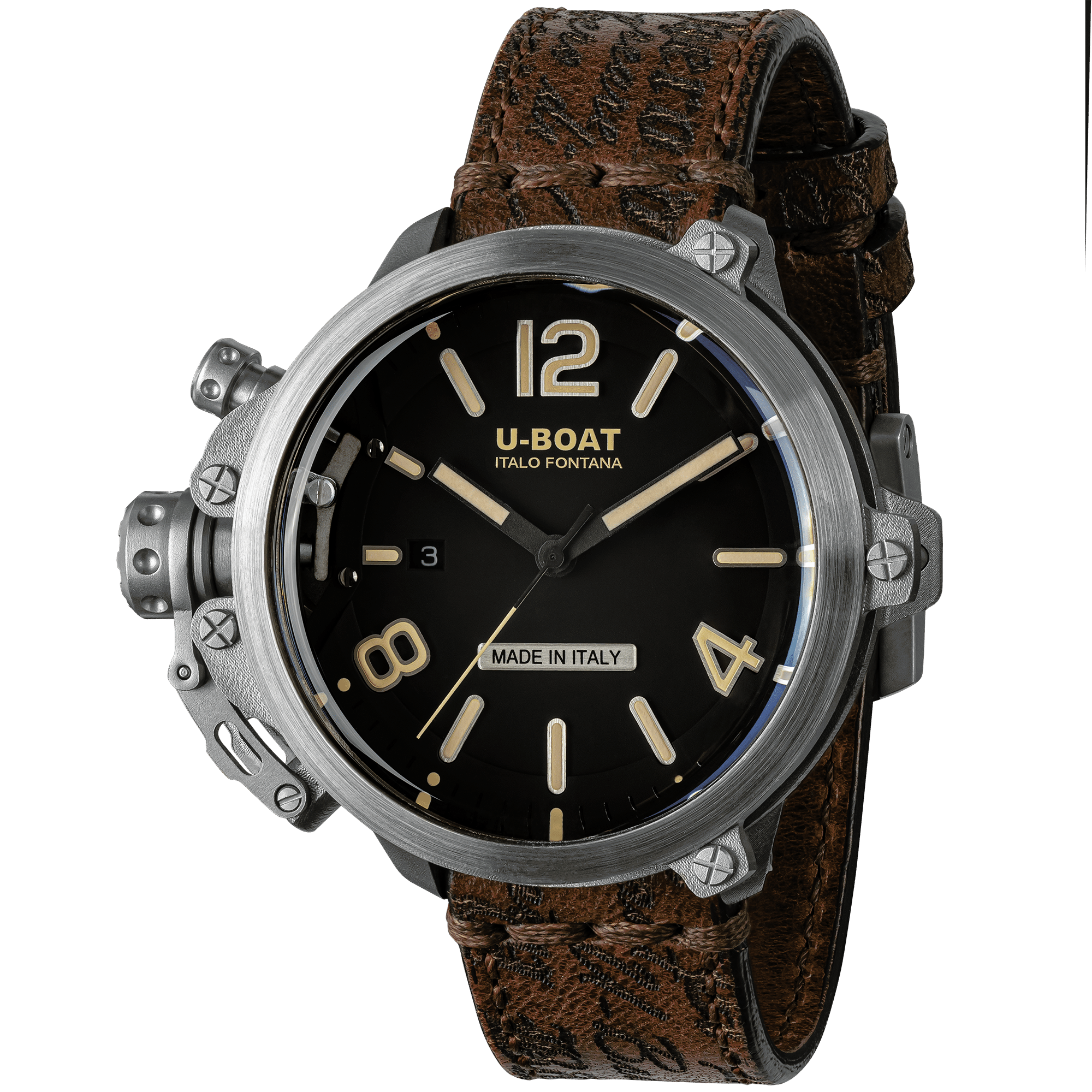 U-Boat Men's Watch Capsule 50mm Limited Edition Black Brown