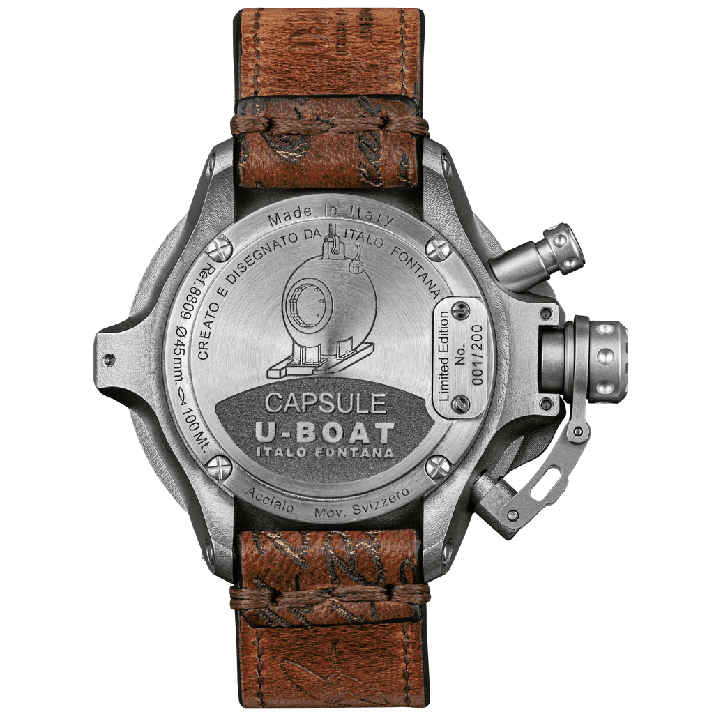 U-Boat Men's Watch Capsule 45mm Limited Edition Black Brown