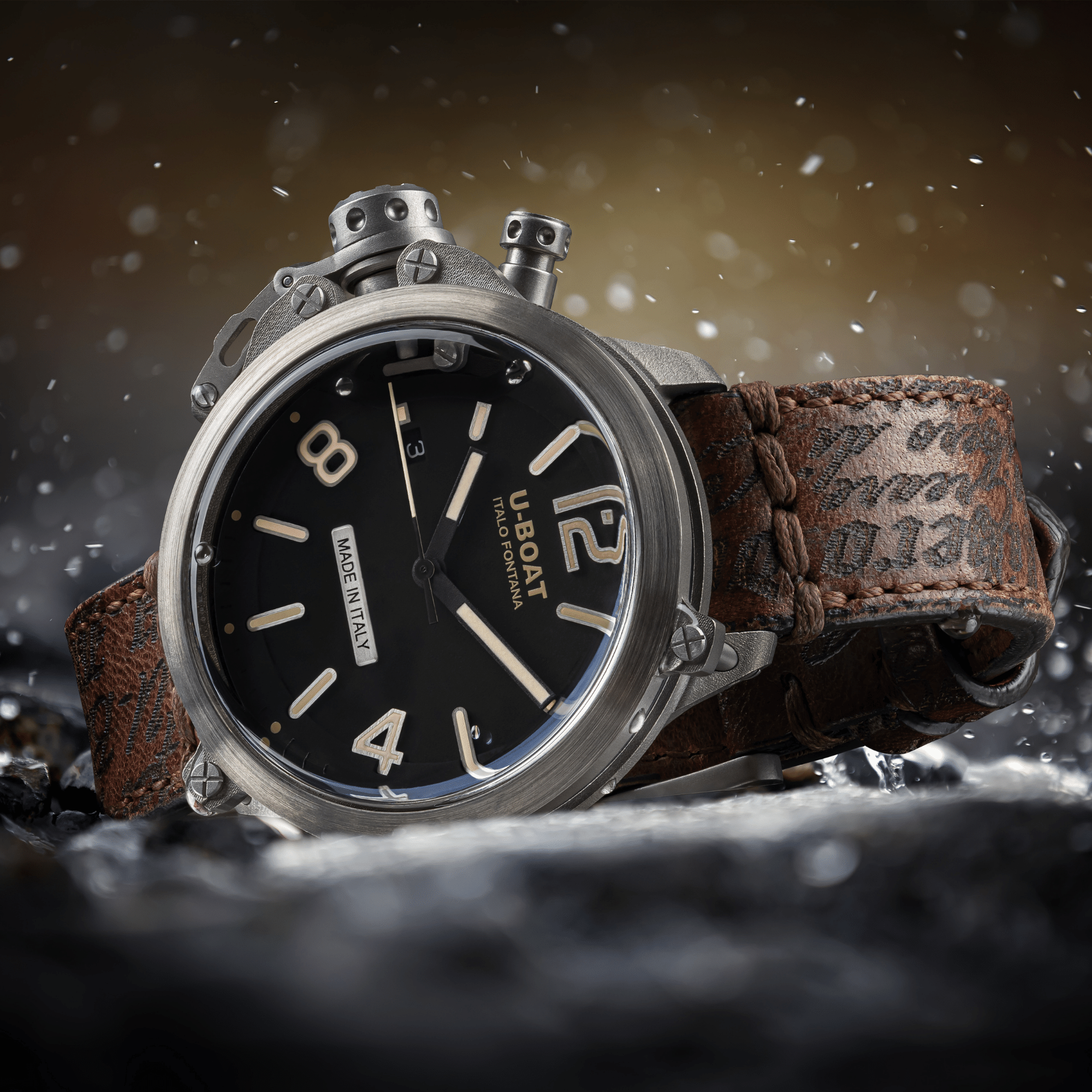U-Boat Men's Watch Capsule 45mm Limited Edition Black Brown