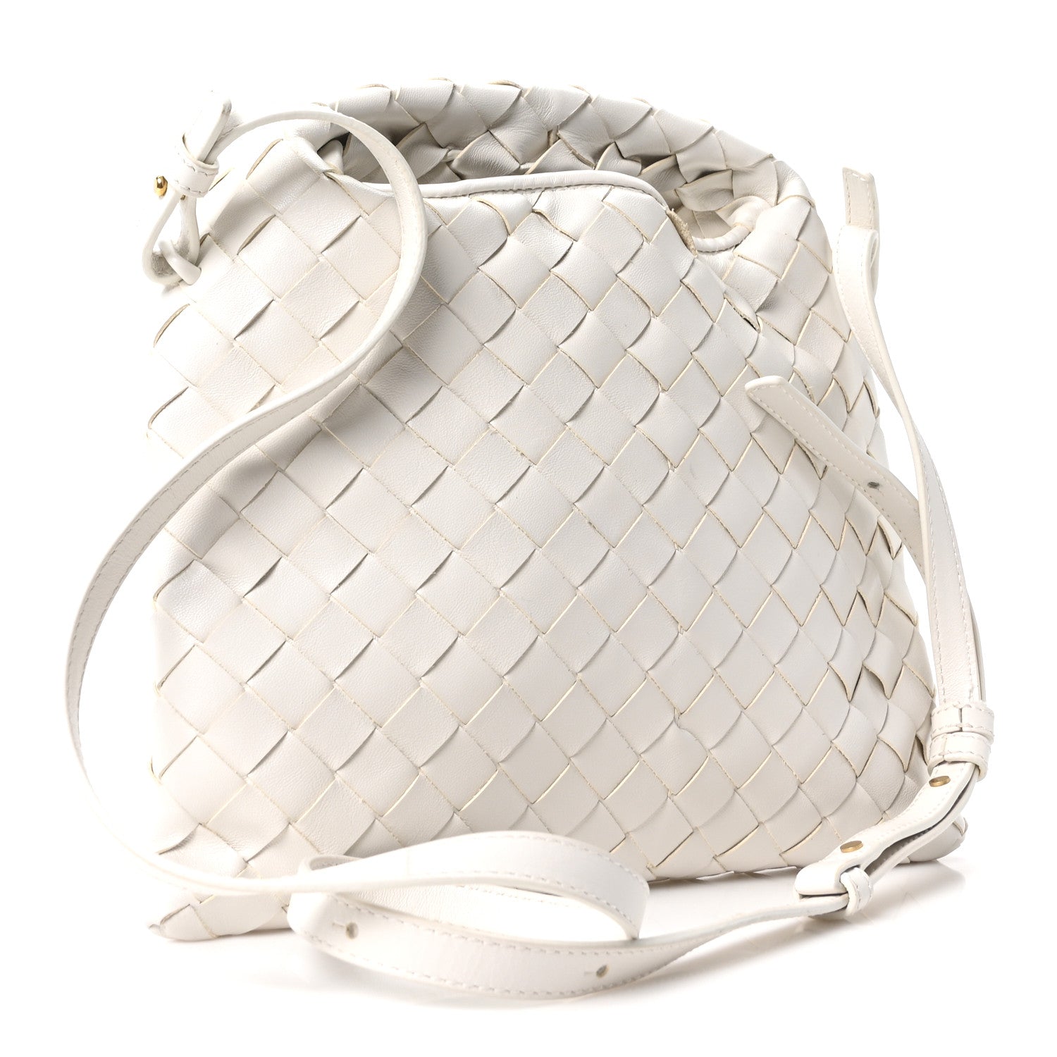 Calfskin Intrecciato Mini Hop White