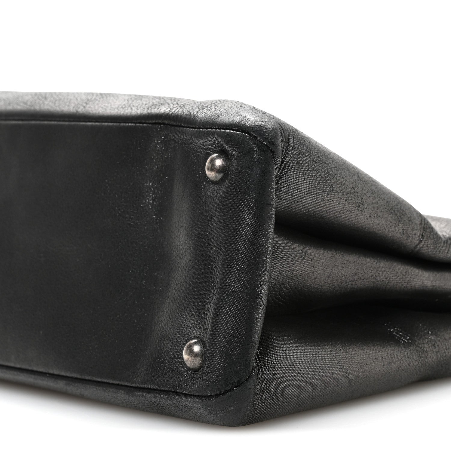 Iridescent Calfskin CC East West Shopping Tote Black