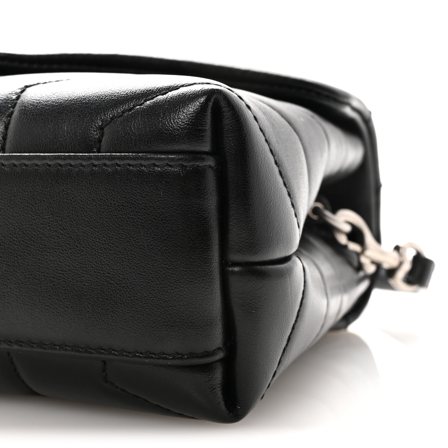 Calfskin Y Quilted Monogram Toy Loulou Crossbody Bag Black