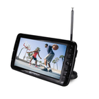 Portable 7" TV and Digital Multimedia Player with Built-In Battery and DC Car Cord