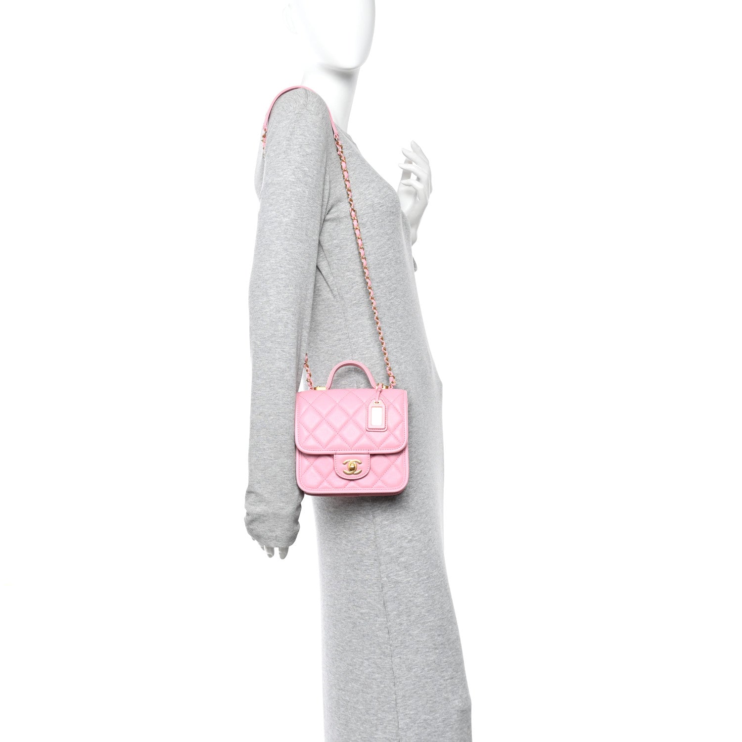 Caviar School Memory Mini Top Handle Flap Light Pink