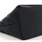 Caviar Quilted Medallion Tote Black