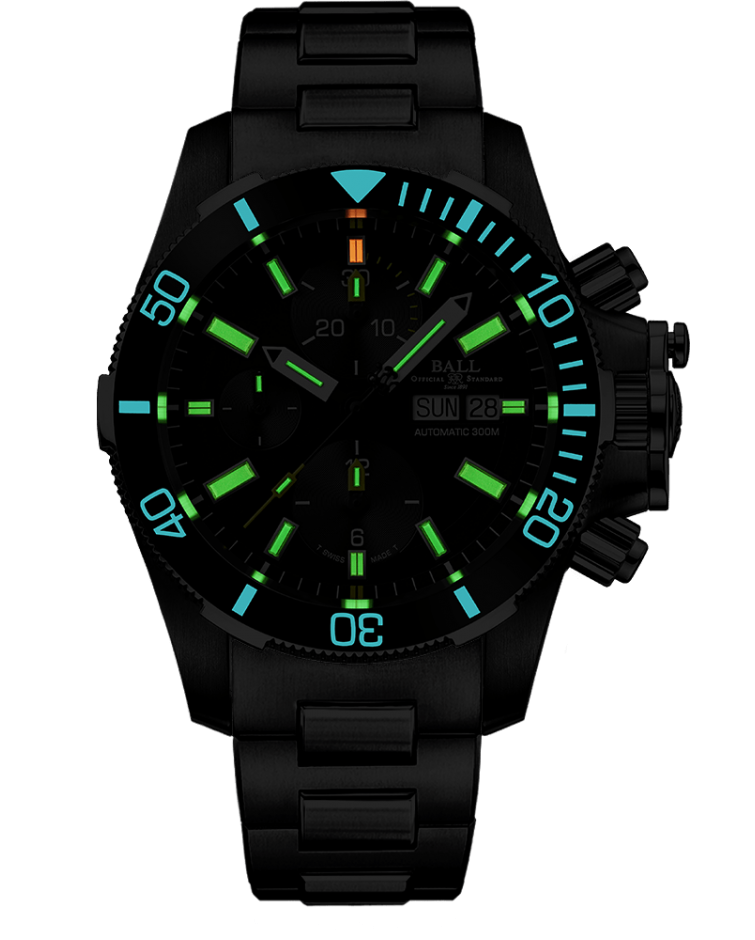 Ball Men's Watch Submarine Warfare Ceramic Chronograph Black