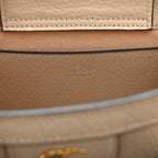 Textured Dollar Calfskin Web Mini Diana Tote Bag Oatmeal Vintage Green
