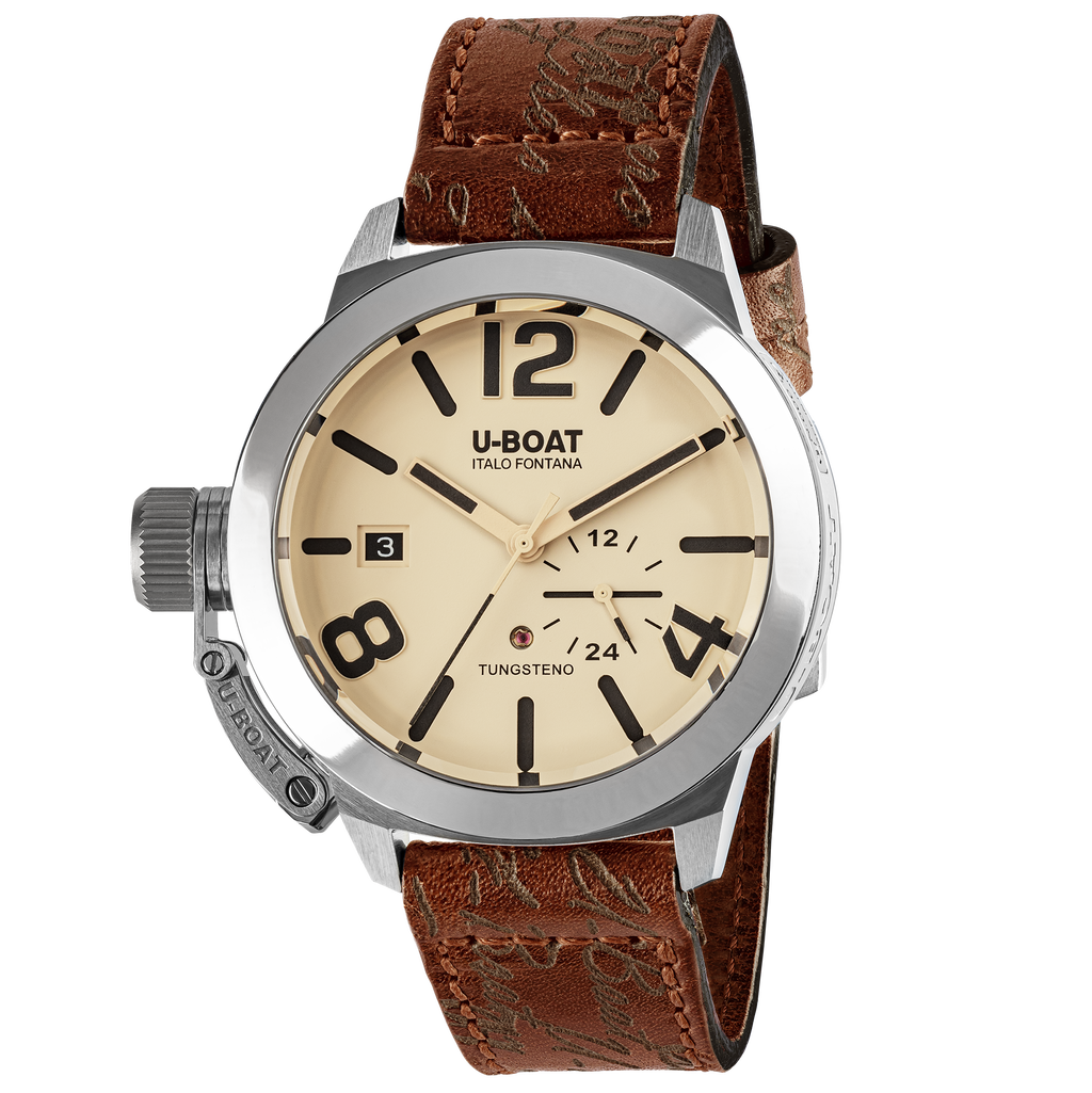 U-Boat Men's Watch Classico Tungsteno 42mm Beige Brown