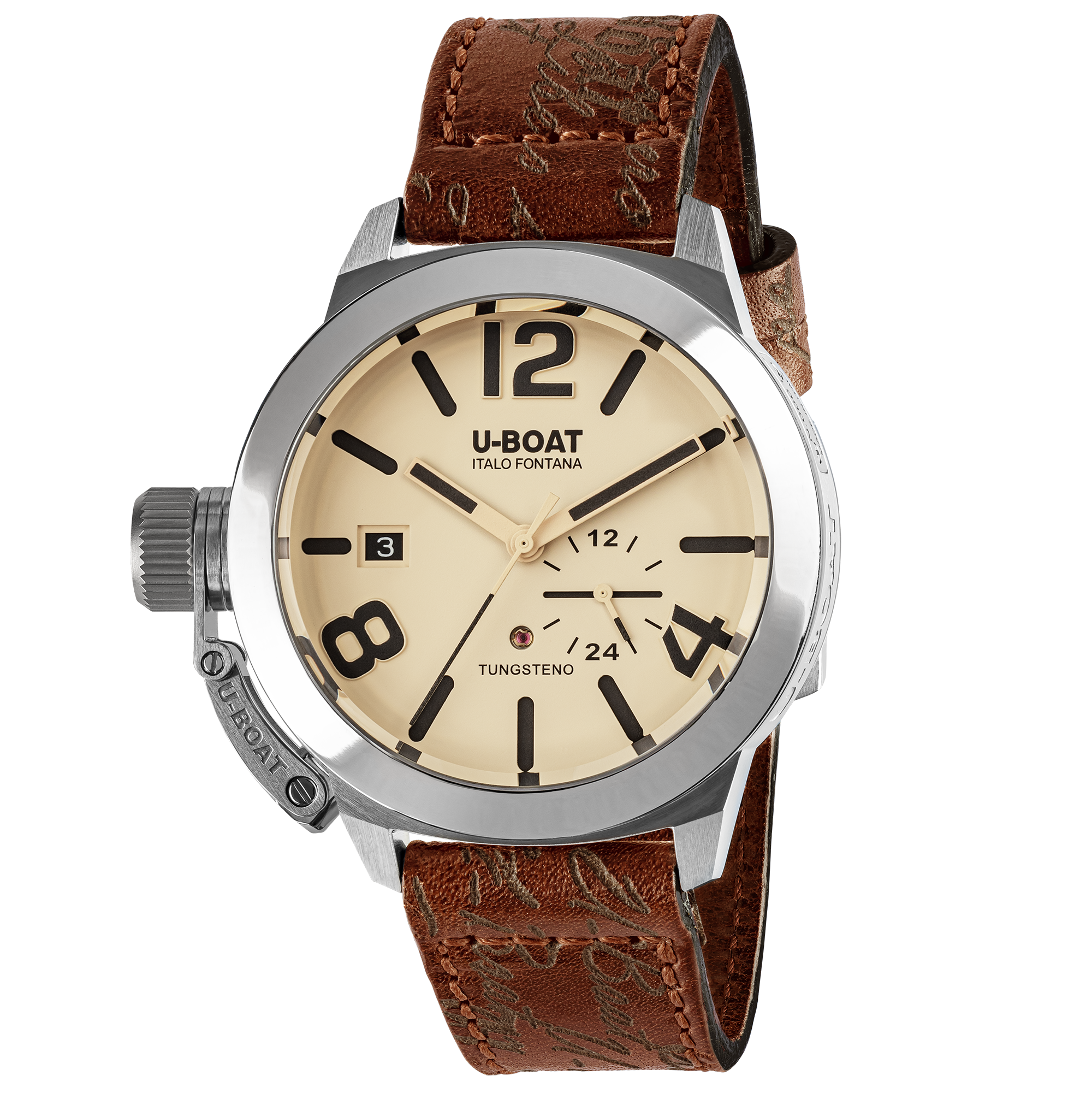 U-Boat Men's Watch Classico Tungsteno 42mm Beige Brown