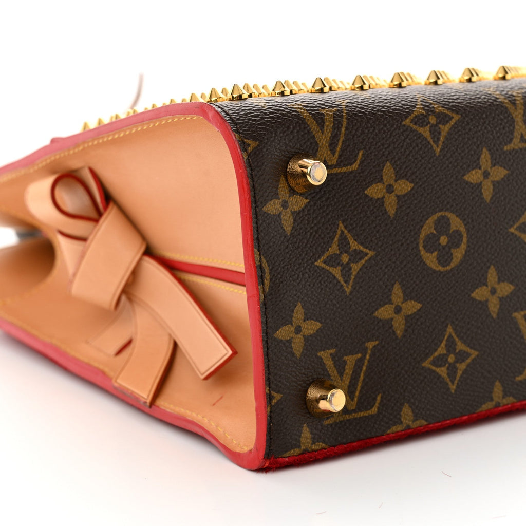 Monogram Calf Hair Spikes Iconoclasts Christian Louboutin Tote Red