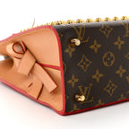 Monogram Calf Hair Spikes Iconoclasts Christian Louboutin Tote Red