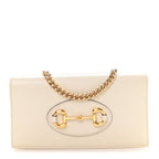 Boarded Plutone Calfskin Horsebit 1955 Wallet On Chain Mystic White