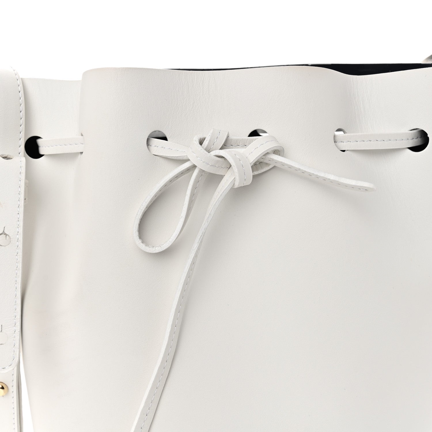 Calfskin Mini Bucket Bag White