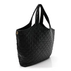 Lambskin Quilted Maxi Icare Shopping Tote Black