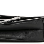 Grained Calfskin Mini Saddle Bag With Strap Black