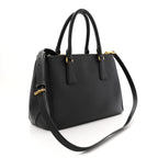 Saffiano Small Galleria Double Zip Tote Black