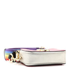 Saffiano Rainbow Strap Color Block Small Snapshot Camera Bag Pink Multicolor