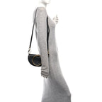 Calfskin Small Nile Bracelet Minaudiere Bag Black