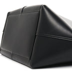 Smooth Calfskin Maxi Trapezoid Shopping Tote Black