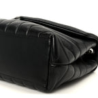 Calfskin Y Quilted Monogram Small Loulou Chain Satchel Black