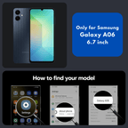 Entronix Anti-Spy Privacy Screen Protector Compatible with Galaxy A06 - 3-Piece Combo