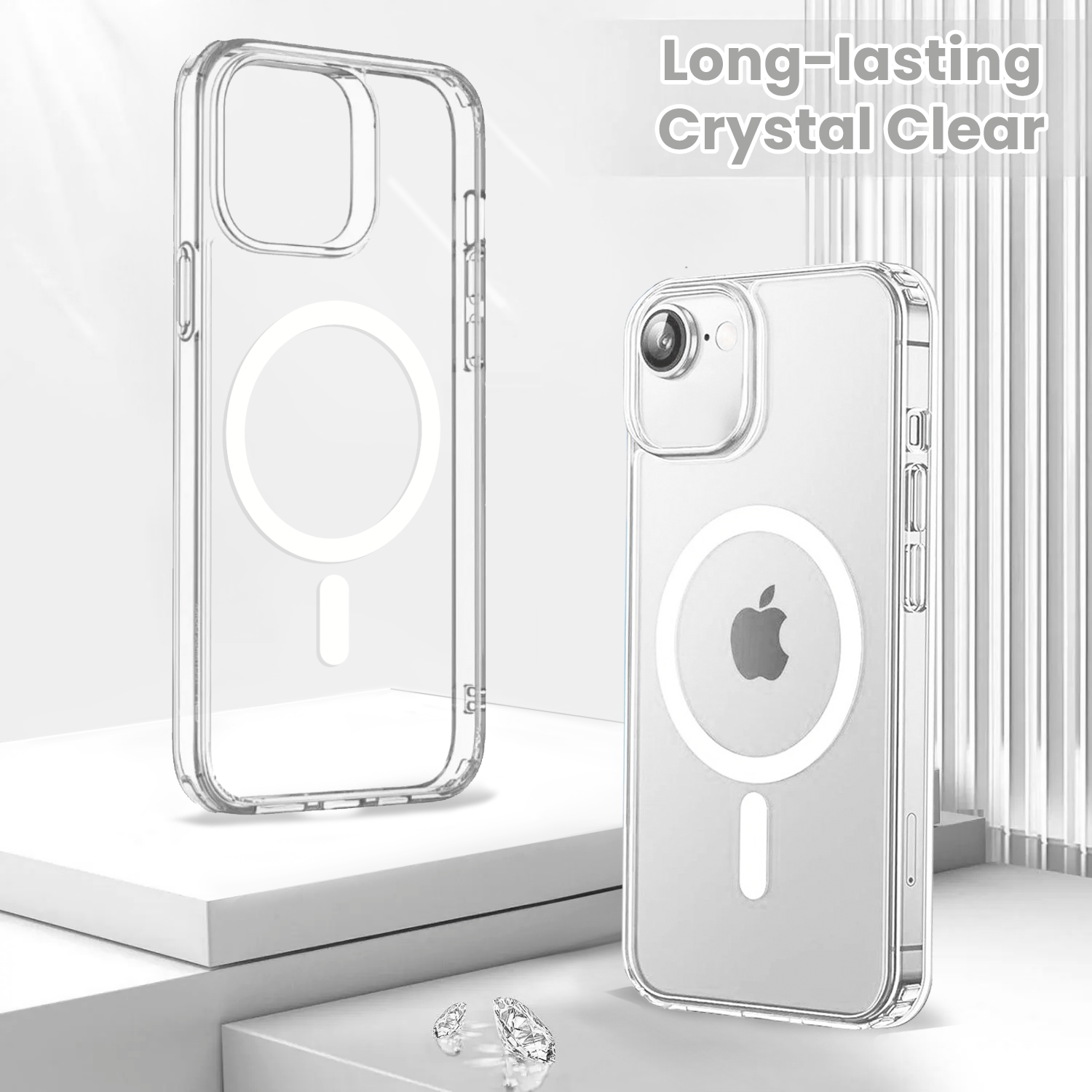 Entronix [Magnetic] Case Compatible with iPhone 16E - [Hard Back] Glitter Clear