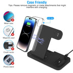 4 In 1 Wireless Charger Foldable Fast Charging Station Stand Dock Fit for iWatch Apple Pencil Airpod 1/2/3/Pro iPhone 13 12 11 Pro Samsung S22 S21 Qi-enabled Android Phone