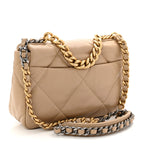 Lambskin Quilted Medium Chanel 19 Flap Dark Beige