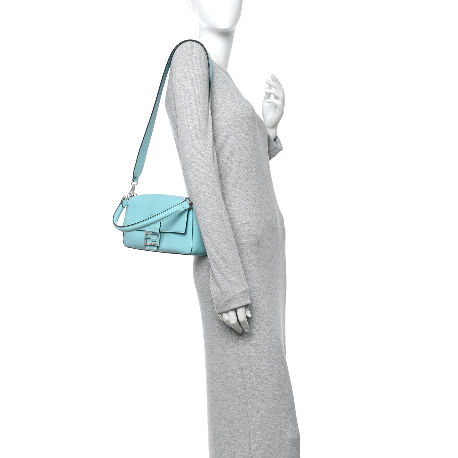 X TIFFANY Nappa Silver Baguette Blue Tiffany Silver