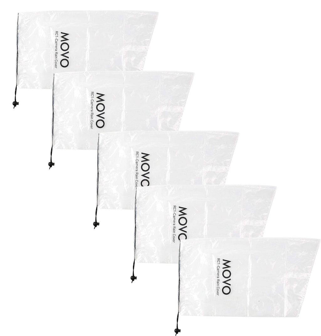 Movo (5 Pack) RC1 Clear Rain Cover for DSLR Camera & Lens up to 18 Long