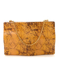 Spazzolato Calfskin Chain Clutch Gold Marble