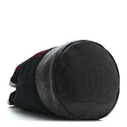 Wool Calfskin Embroidered Paris Hamburg Drawstring Backpack Black
