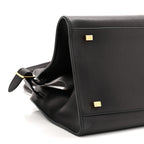 Polished Saddle Calfskin Soft Margaux 10 Bag Black