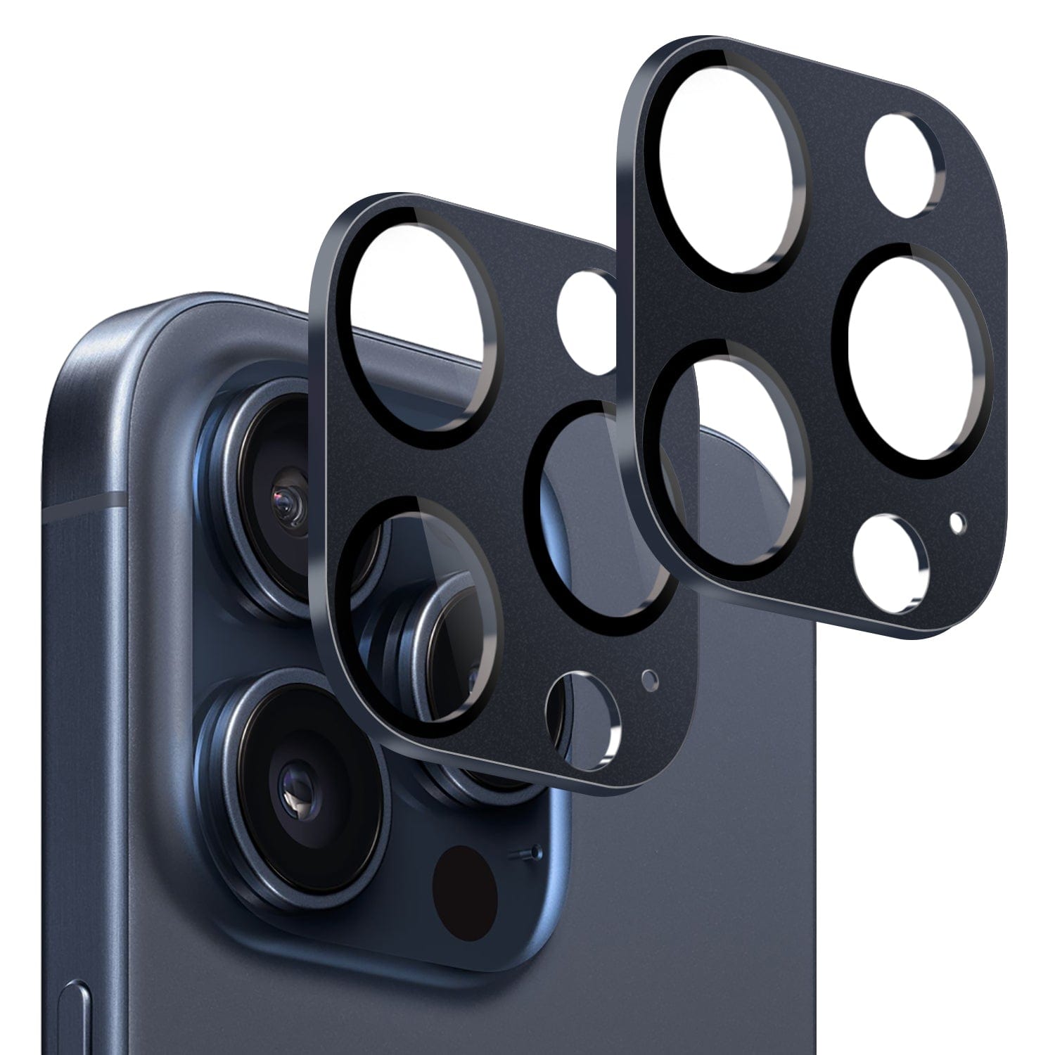 SAHARA - ZeroDamage HD Ultra-Clear Glass Camera Lens Protector (2-Pack) - iPhone 15 Pro and Pro Max