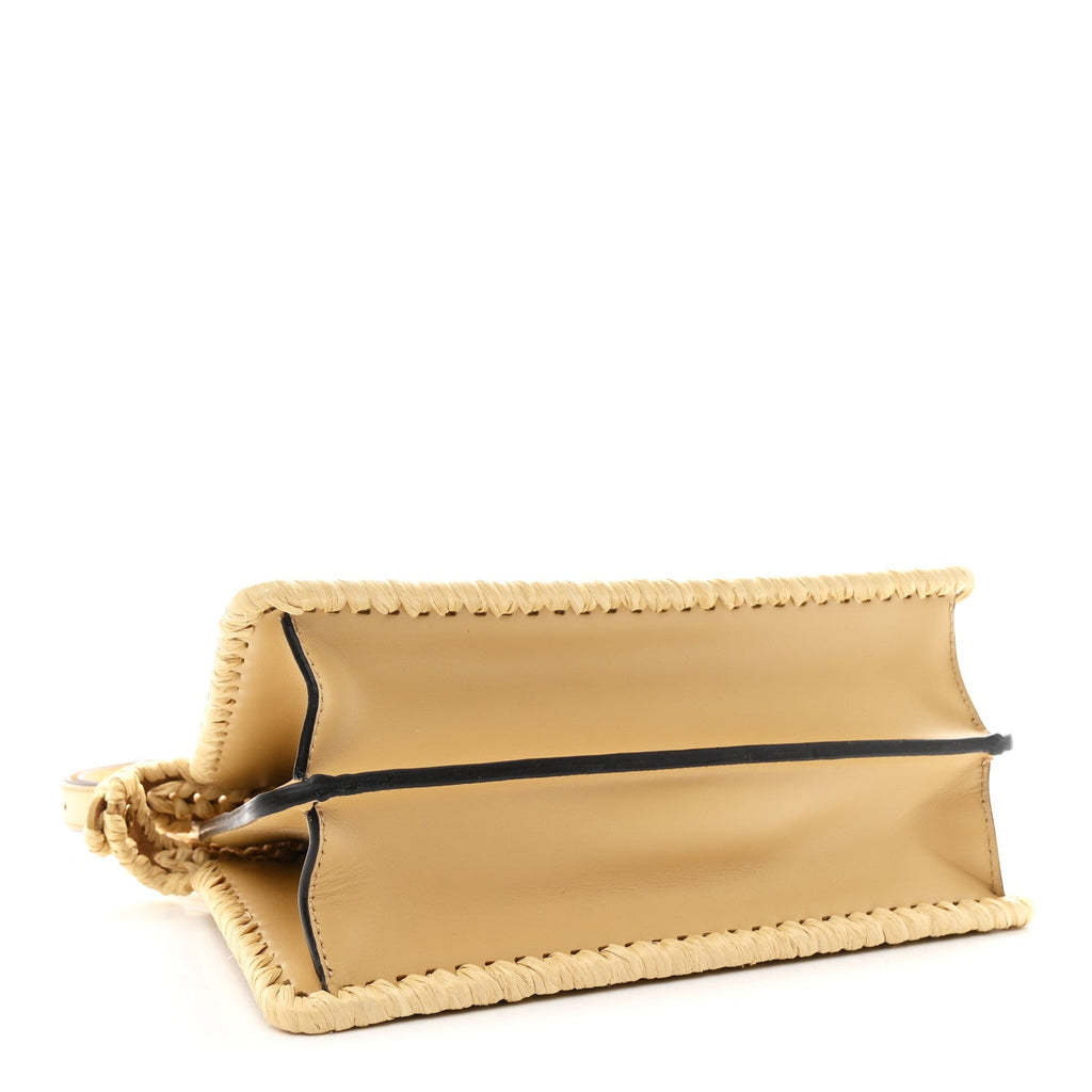 Raffia Embroidered Vitello King Shiny Nappa Intreccio Small Peekaboo I SEE U Satchel Sahara